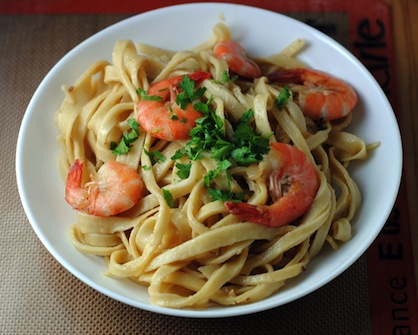 Left Over Champagne Shrimp Pasta